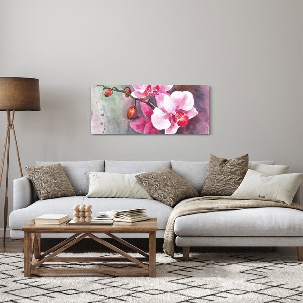 Slika - Orhideje, akvarel (120x50 cm)