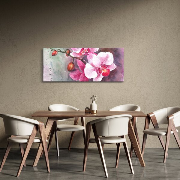 Slika - Orhideje, akvarel (120x50 cm)