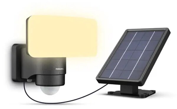 Tylus VANJSKI ZIDNI SOLARNI REFLEKTOR SA SENZOROM 3000K CRNA 8720169362208