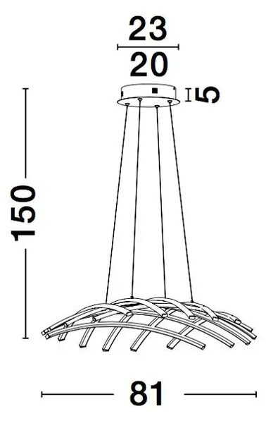NARVI VISILICA LED 83W/3000K/4000lm/DIMM/IP20/CRNA NL9848138