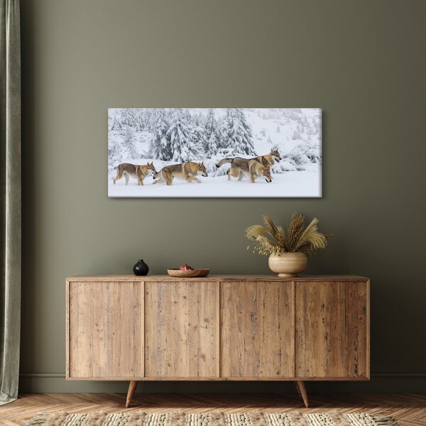 Slika - Vukovi u planinama (120x50 cm)
