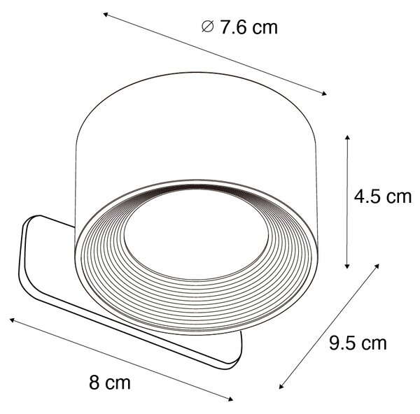Set od 4 moderne zidne i stropne svjetiljke bijele boje uklj. LED punjive - Bright