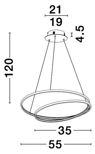 GRANIA VISILICA LED 25W/3000K/1900lm/DIMM/IP20/CRNA NL9818511