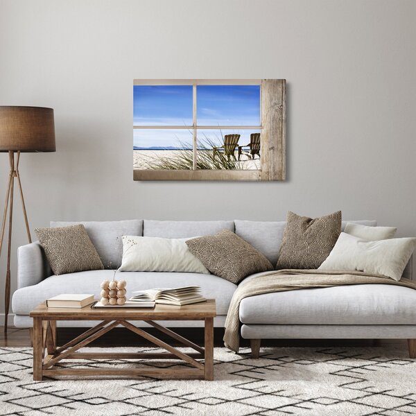 Slika - Prozor s pogledom na plažu (90x60 cm)