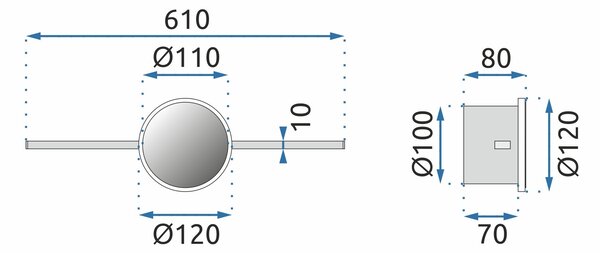 Okrugla Chrome LED kupaonska zidna svjetiljka 60cm APP846-1W