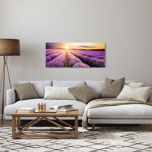 Slika - Izlazak sunca u polju lavande (120x50 cm)