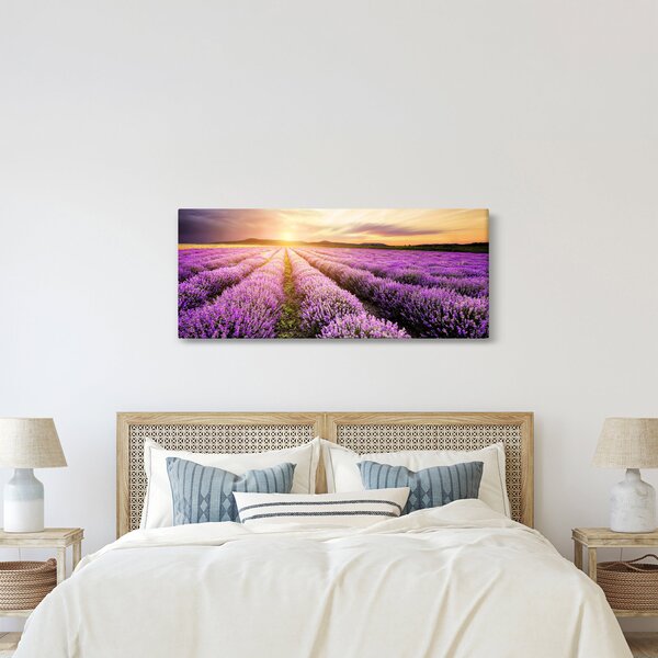 Slika - Izlazak sunca u polju lavande (120x50 cm)
