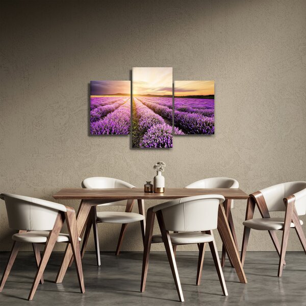 Slika - Izlazak sunca u polju lavande (90x60 cm)