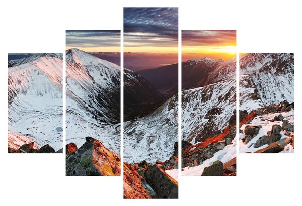 Slika - Zimska planinska panorama (150x105 cm)