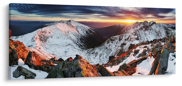 Slika - Zimska planinska panorama (120x50 cm)