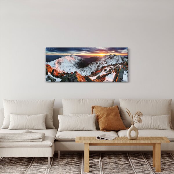 Slika - Zimska planinska panorama (120x50 cm)