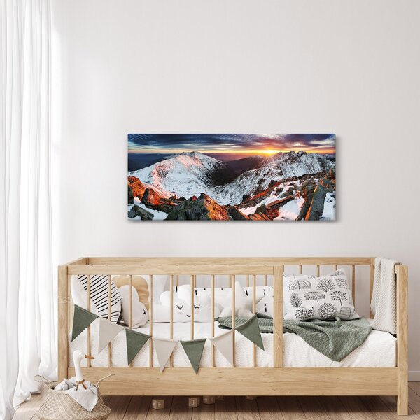 Slika - Zimska planinska panorama (120x50 cm)