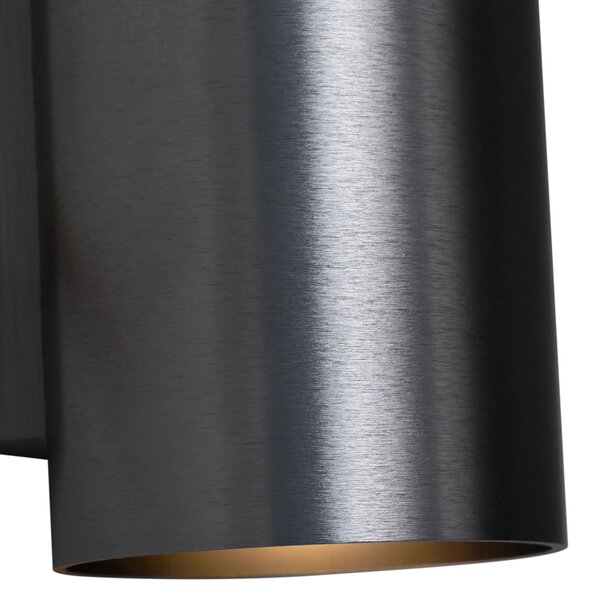 Moderna zidna svjetiljka tamnosiva okrugla 2-svjetla GU10 50mm - Sandy