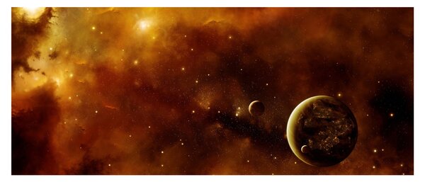 Slika - Planeti s maglicom (120x50 cm)