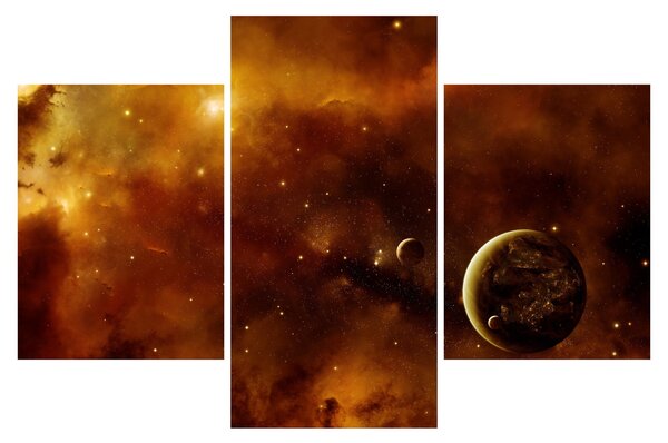 Slika - Planeti s maglicom (90x60 cm)