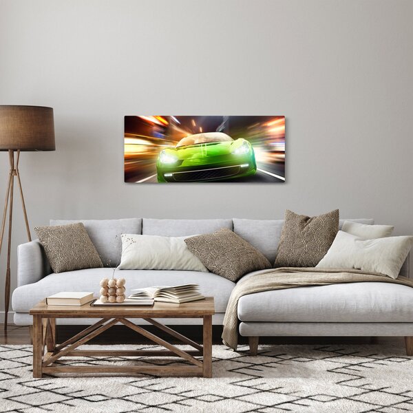 Slika - Zeleni trkaći auto (120x50 cm)