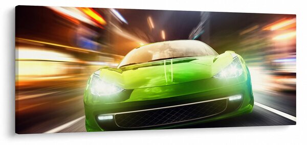 Slika - Zeleni trkaći auto (120x50 cm)