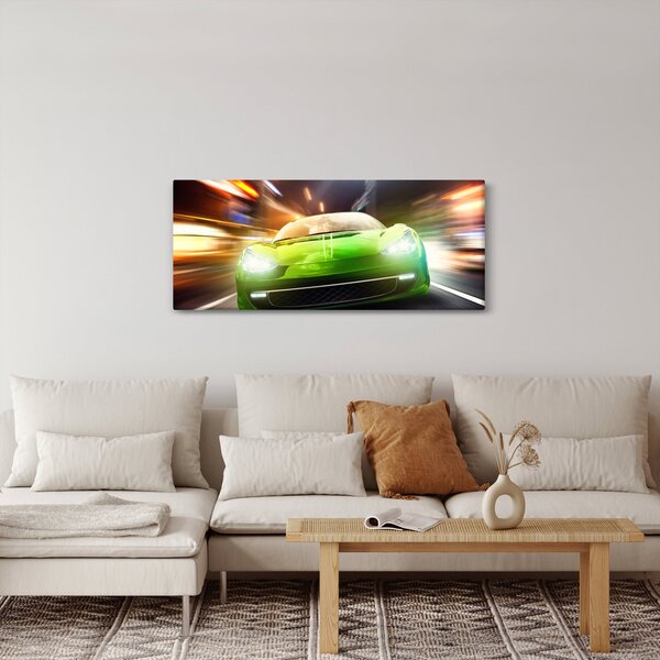 Slika - Zeleni trkaći auto (120x50 cm)