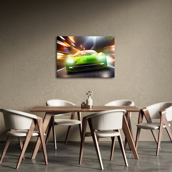 Slika - Zeleni trkaći auto (70x50 cm)