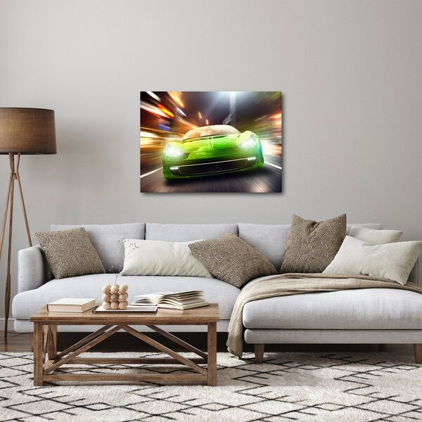 Slika - Zeleni trkaći auto (70x50 cm)