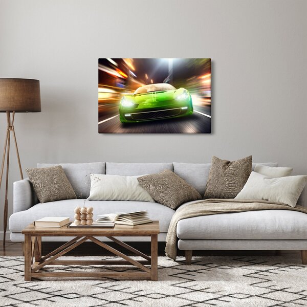 Slika - Zeleni trkaći auto (90x60 cm)