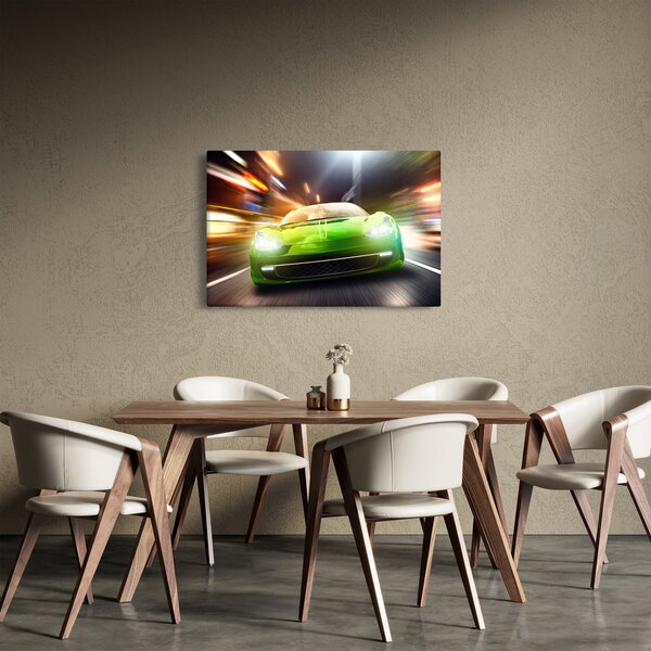 Slika - Zeleni trkaći auto (90x60 cm)