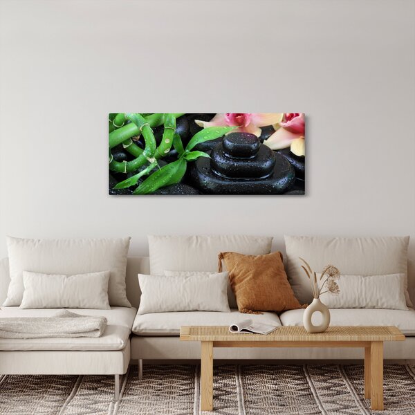 Slika - Kamenje i orhideje (120x50 cm)