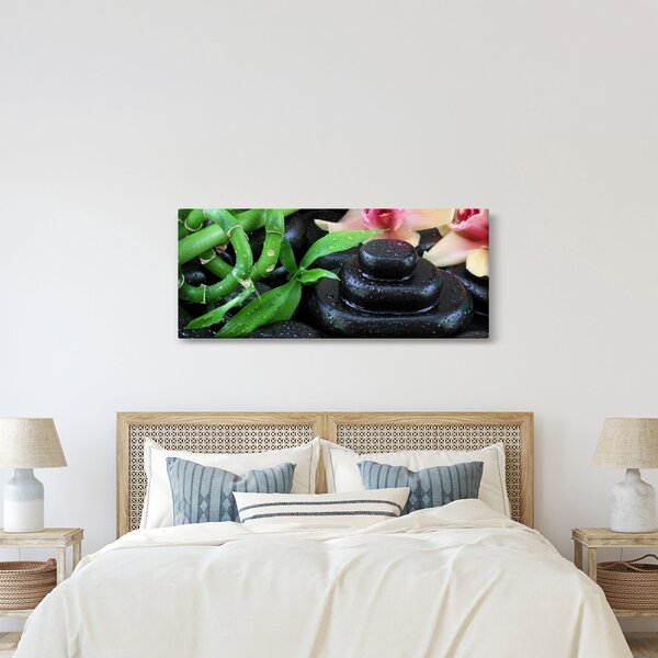 Slika - Kamenje i orhideje (120x50 cm)