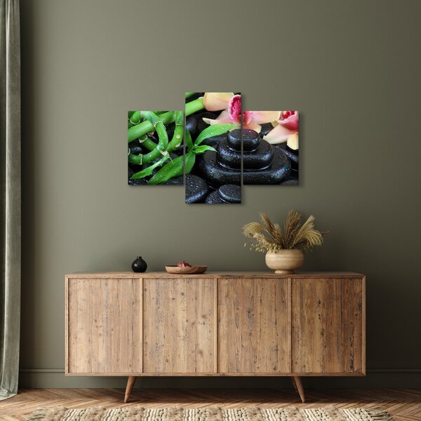 Slika - Kamenje i orhideje (90x60 cm)