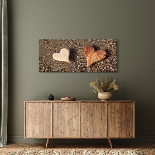 Slika - Drvena srca (120x50 cm)