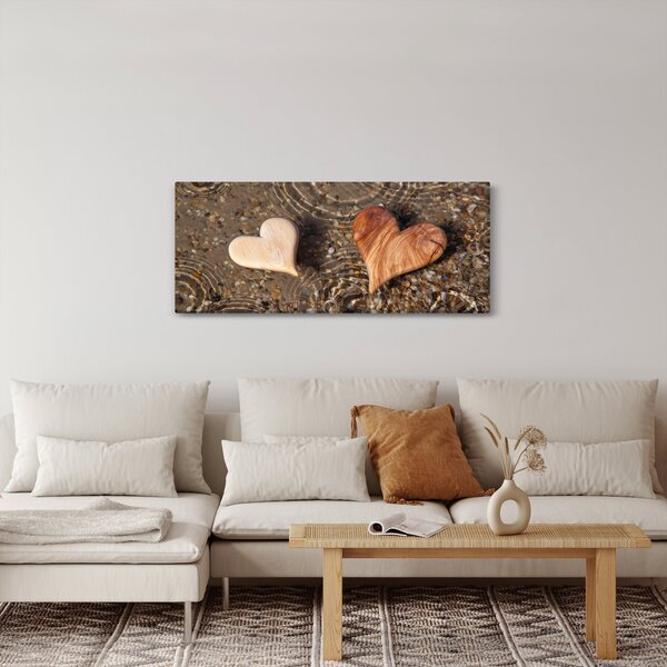 Slika - Drvena srca (120x50 cm)