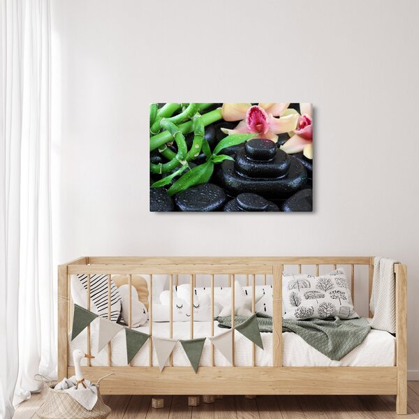 Slika - Kamenje i orhideje (90x60 cm)