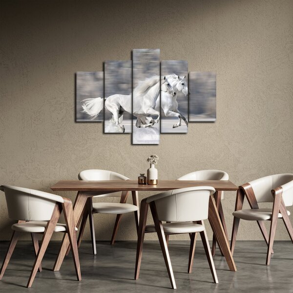 Slika - Bijeli konji zimi (150x105 cm)