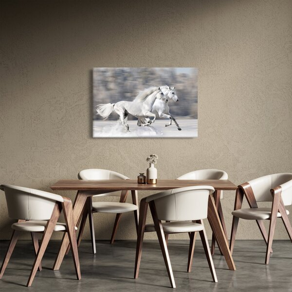 Slika - Bijeli konji zimi (90x60 cm)