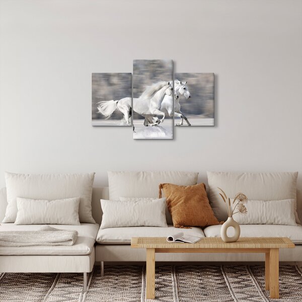 Slika - Bijeli konji zimi (90x60 cm)