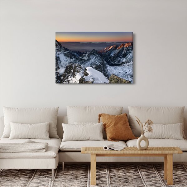 Slika - Izlazak sunca u planinama (90x60 cm)