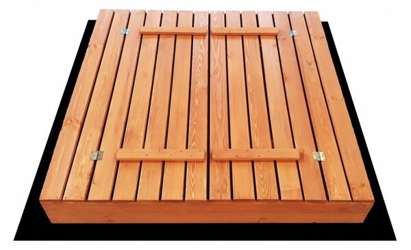 Dječji pješčanik na zatvaranje s klupama 140 x 140 cm impregniran