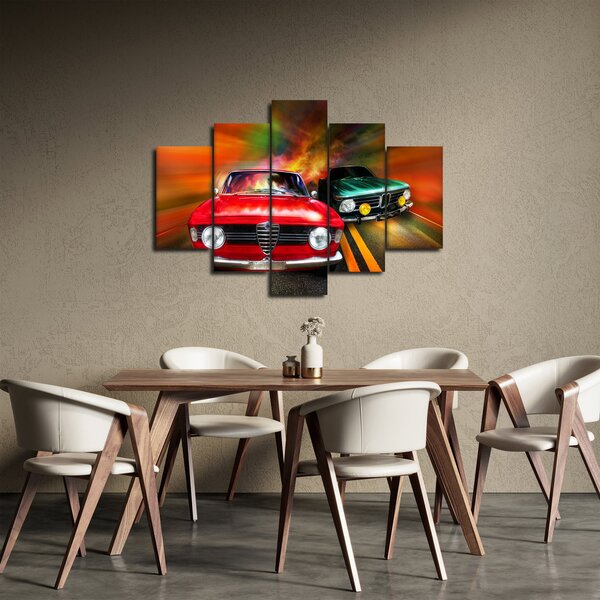 Slika - Retro trkaći automobili (150x105 cm)