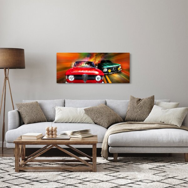 Slika - Retro trkaći automobili (120x50 cm)