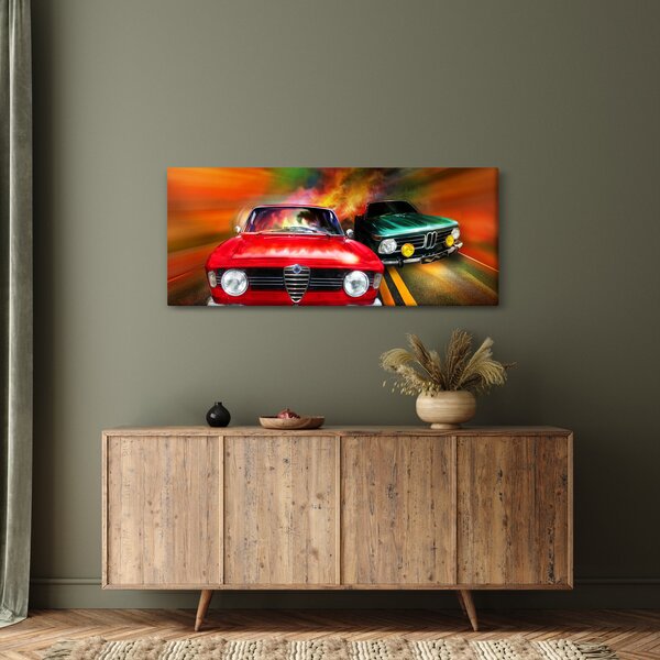 Slika - Retro trkaći automobili (120x50 cm)