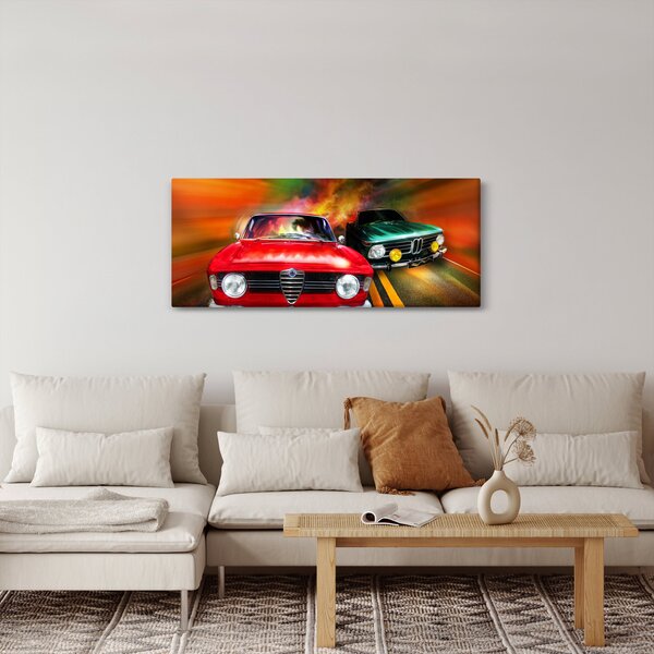 Slika - Retro trkaći automobili (120x50 cm)