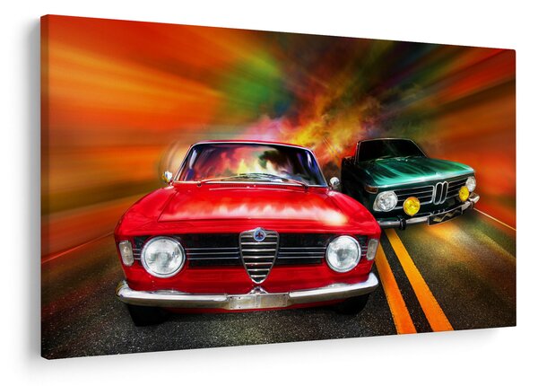 Slika - Retro trkaći automobili (90x60 cm)