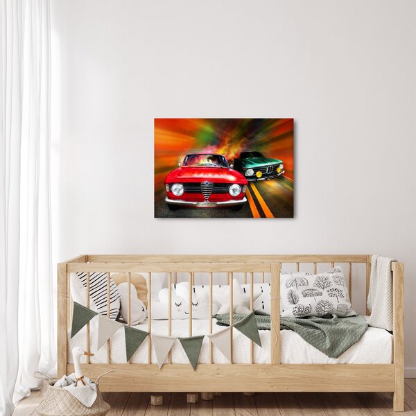 Slika - Retro trkaći automobili (70x50 cm)