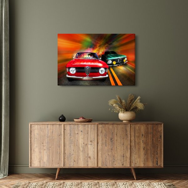 Slika - Retro trkaći automobili (90x60 cm)