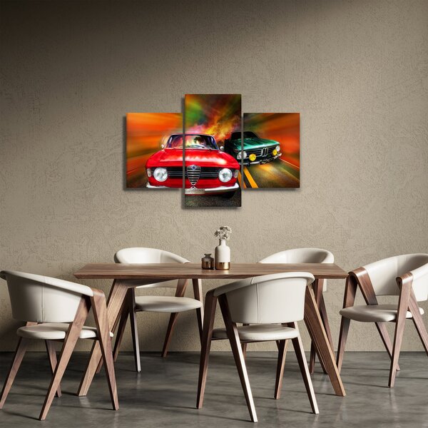 Slika - Retro trkaći automobili (90x60 cm)