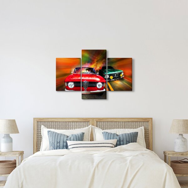 Slika - Retro trkaći automobili (90x60 cm)