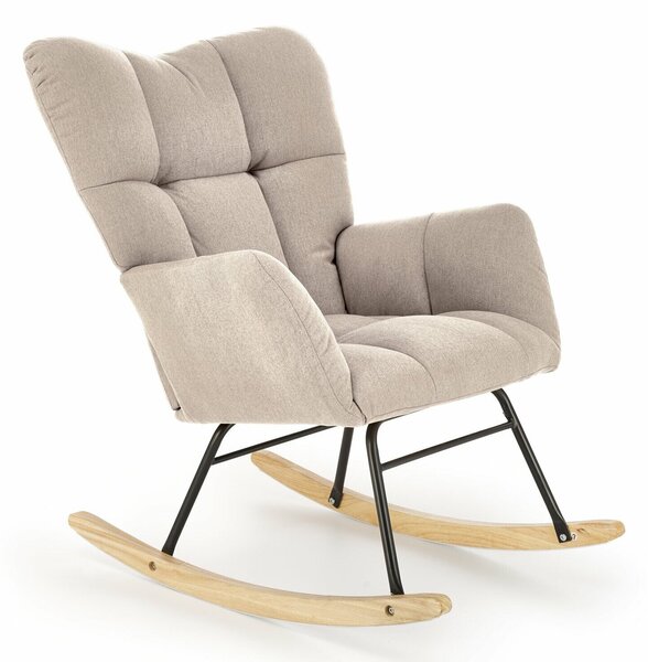 Stolica za ljuljanje Houston 1595Beige, 94x70x97cm, Tkanina, Drvene, Laminirani iveral, Metal