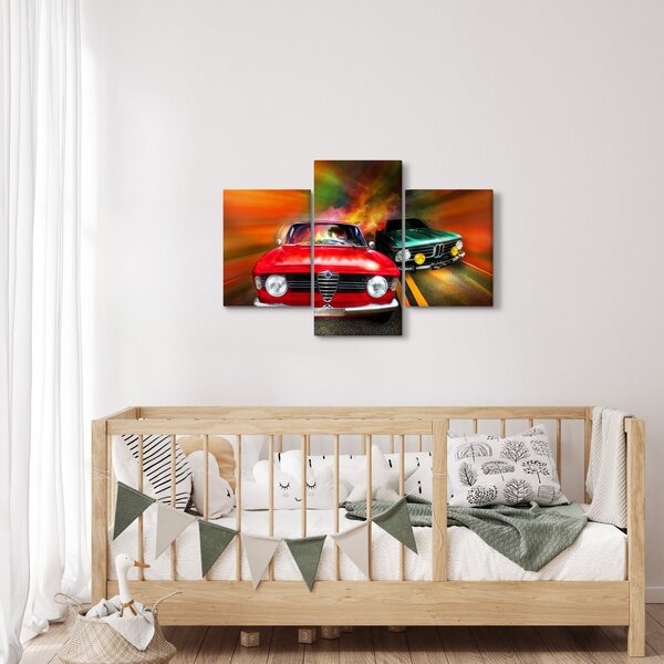 Slika - Retro trkaći automobili (90x60 cm)