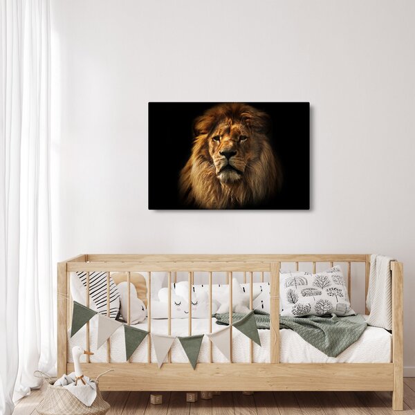 Slika - Lav s bujnom grivom (90x60 cm)