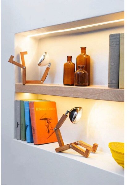 Stolne Lampa MR. WATTSON, Drvo, Dnevna soba, Drvo, Vintage